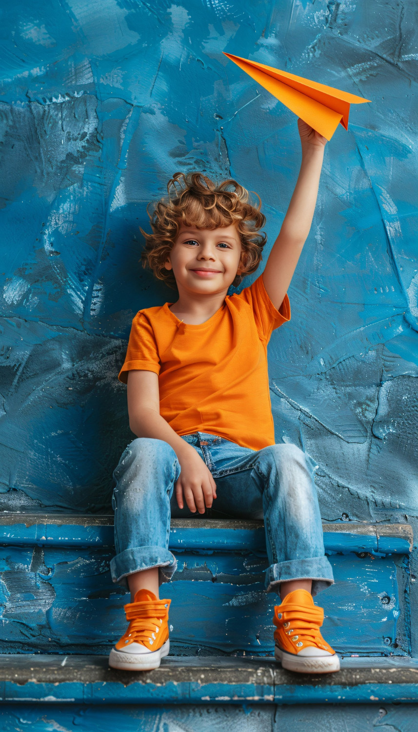 Child with paper plane